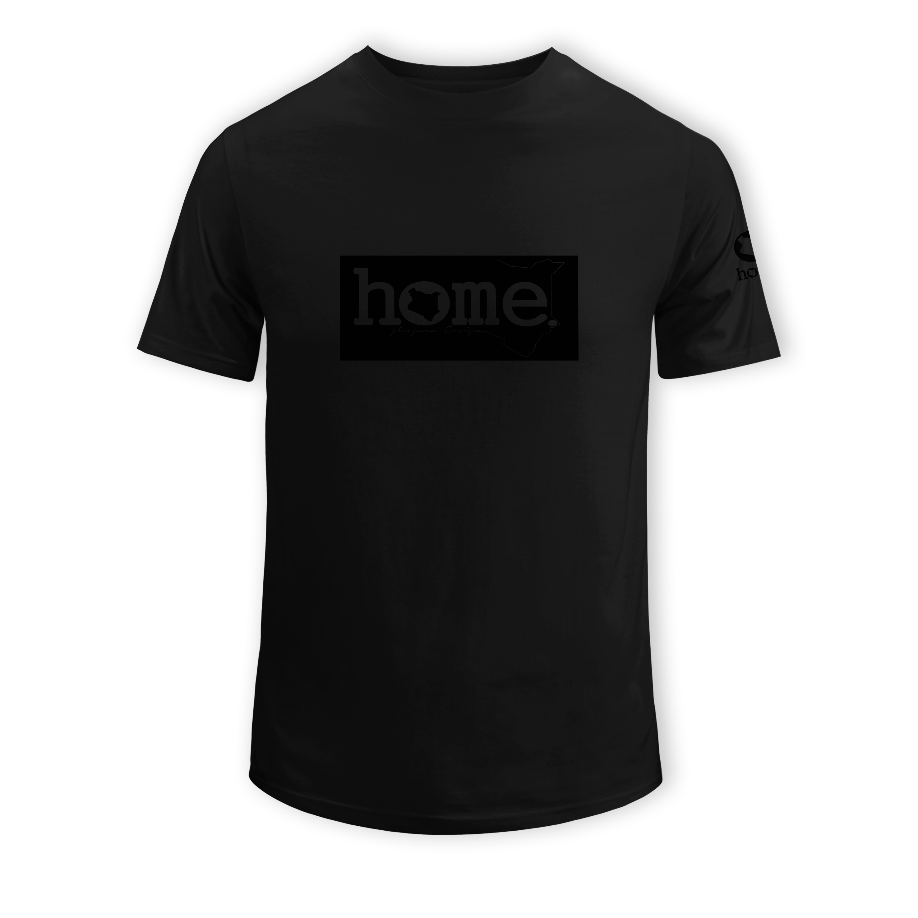 home_254 SHORT-SLEEVED BLACK T-SHIRT WITH A BLACK CLASSIC PRINT – COTTON PLUS FABRIC