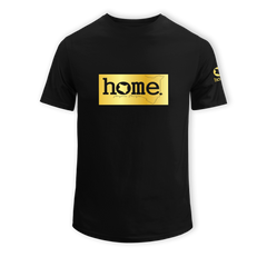 home_254 KIDS SHORT-SLEEVED BLACK T-SHIRT WITH A GOLD CLASSIC PRINT – COTTON PLUS FABRIC