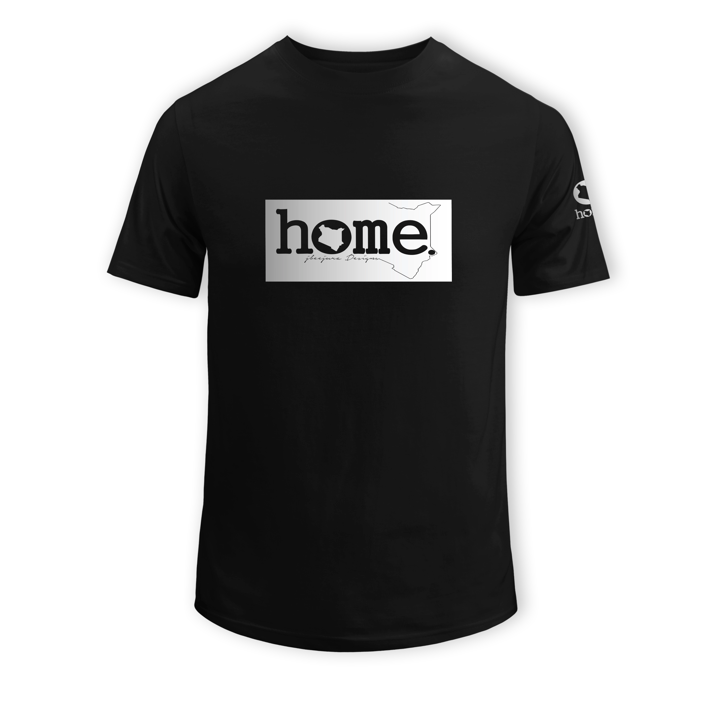 home_254 KIDS SHORT-SLEEVED BLACK T-SHIRT WITH A SILVER CLASSIC PRINT – COTTON PLUS FABRIC