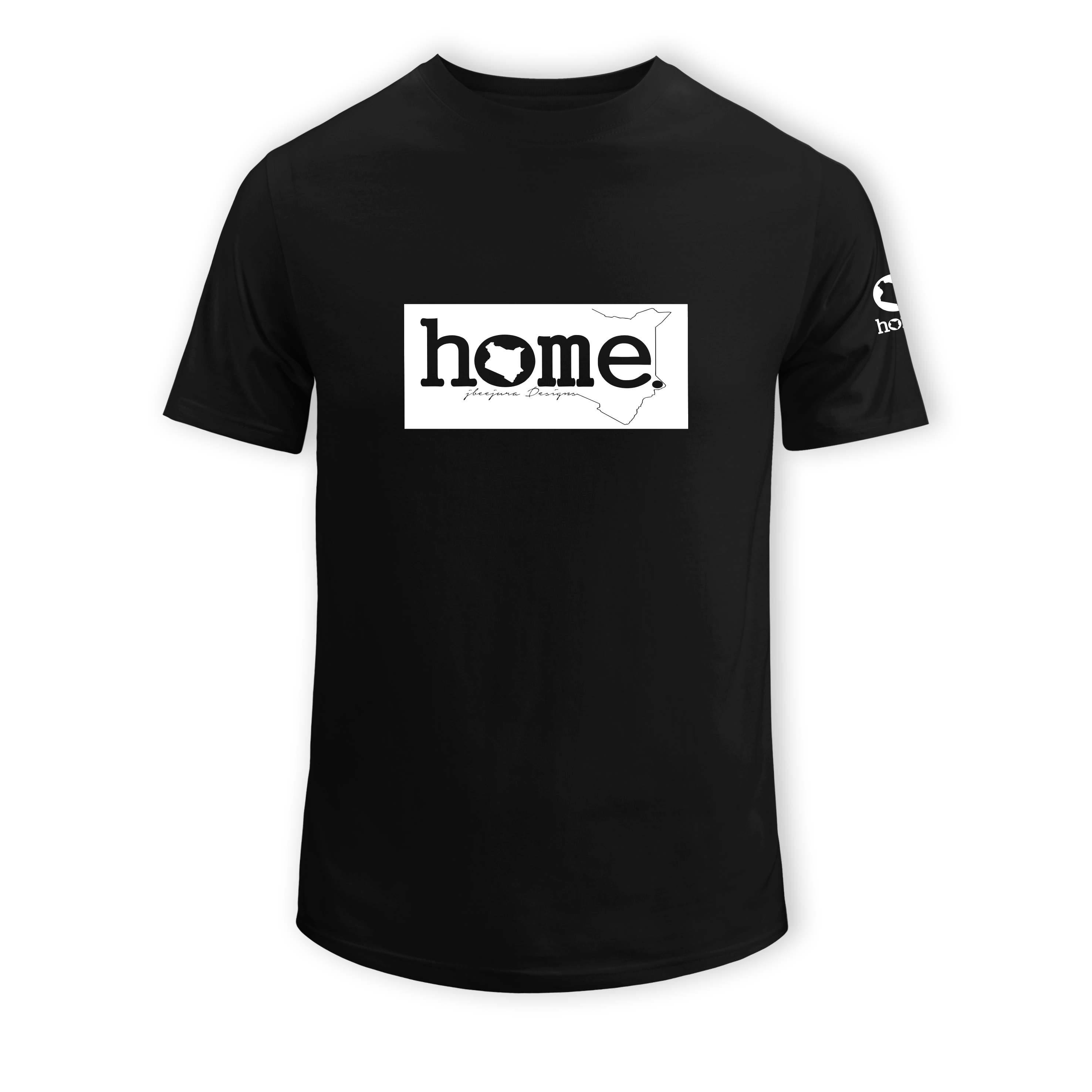 home_254 SHORT-SLEEVED BLACK T-SHIRT WITH A WHITE CLASSIC PRINT – COTTON PLUS FABRIC