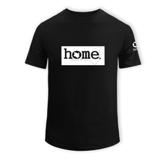 home_254 SHORT-SLEEVED BLACK T-SHIRT WITH A WHITE CLASSIC PRINT – COTTON PLUS FABRIC