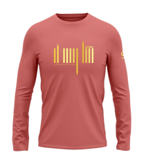 home_254 LONG-SLEEVED MULBERRY T-SHIRT WITH A GOLD BARS PRINT – COTTON PLUS FABRIC