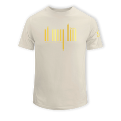 home_254 SHORT-SLEEVED NUDE T-SHIRT WITH A GOLD BARS PRINT – COTTON PLUS FABRIC