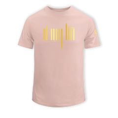 home_254 KIDS SHORT-SLEEVED PEACH T-SHIRT WITH A GOLD BARS PRINT – COTTON PLUS FABRIC