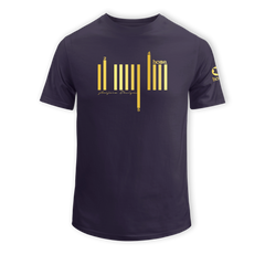 home_254 KIDS SHORT-SLEEVED RICH PURPLE T-SHIRT WITH A GOLD BARS PRINT – COTTON PLUS FABRIC