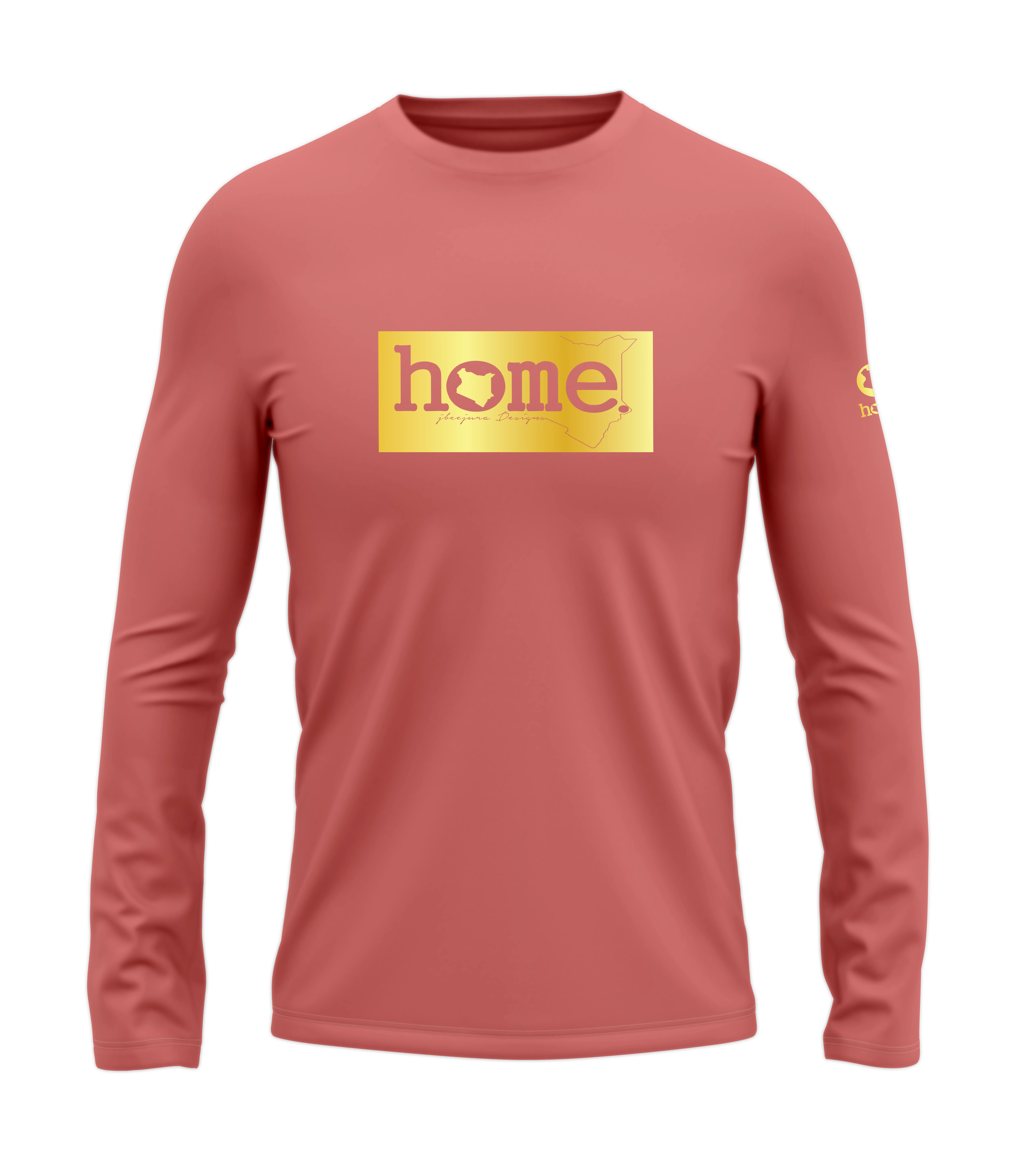 home_254 LONG-SLEEVED MULBERRY T-SHIRT WITH A GOLD CLASSIC PRINT – COTTON PLUS FABRIC