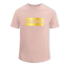 home_254 KIDS SHORT-SLEEVED PEACH T-SHIRT WITH A GOLD CLASSIC PRINT – COTTON PLUS FABRIC