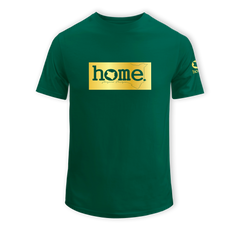 home_254 SHORT-SLEEVED RICH GREEN T-SHIRT WITH A GOLD CLASSIC PRINT – COTTON PLUS FABRIC
