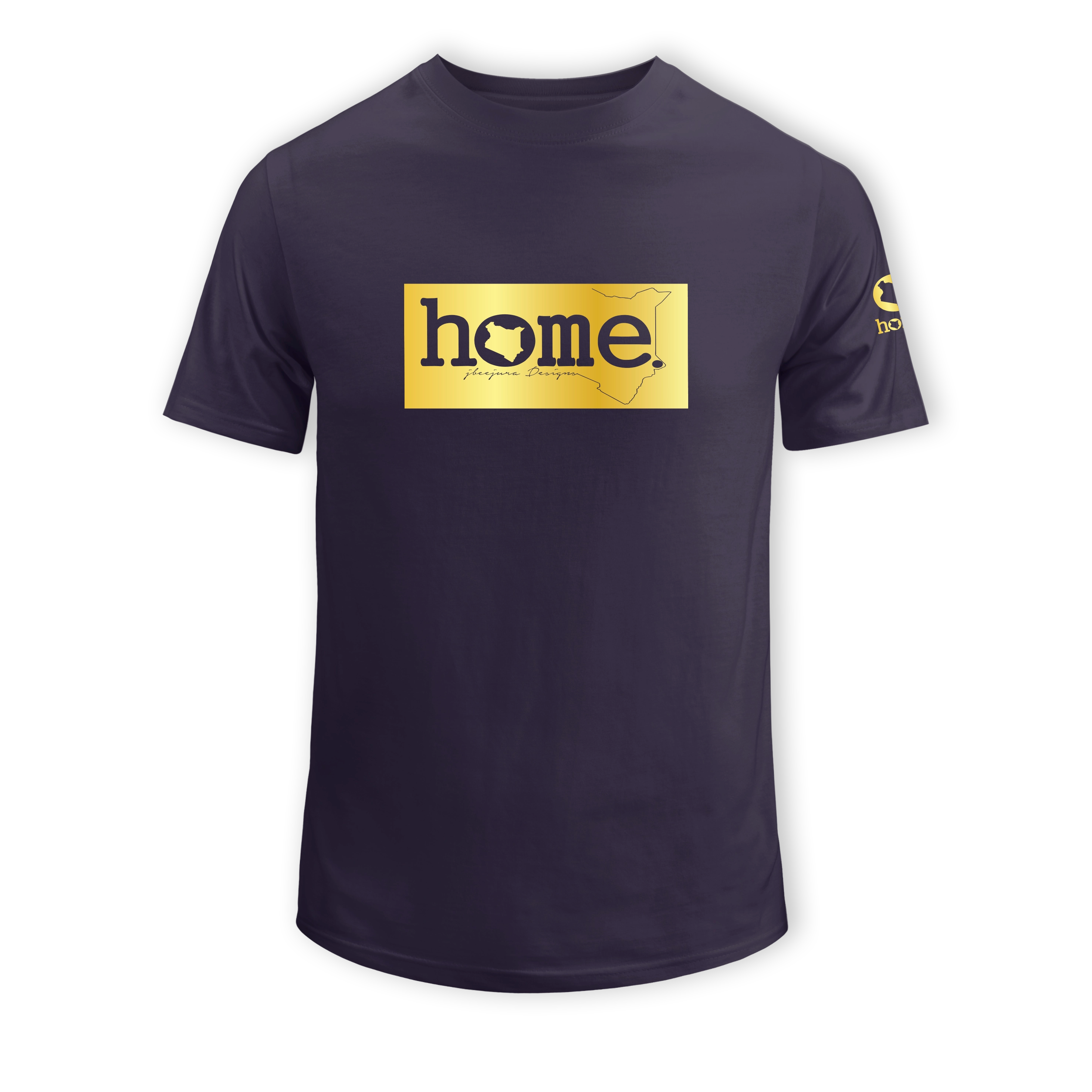 home_254 KIDS SHORT-SLEEVED RICH PURPLE T-SHIRT WITH A GOLD CLASSIC PRINT – COTTON PLUS FABRIC