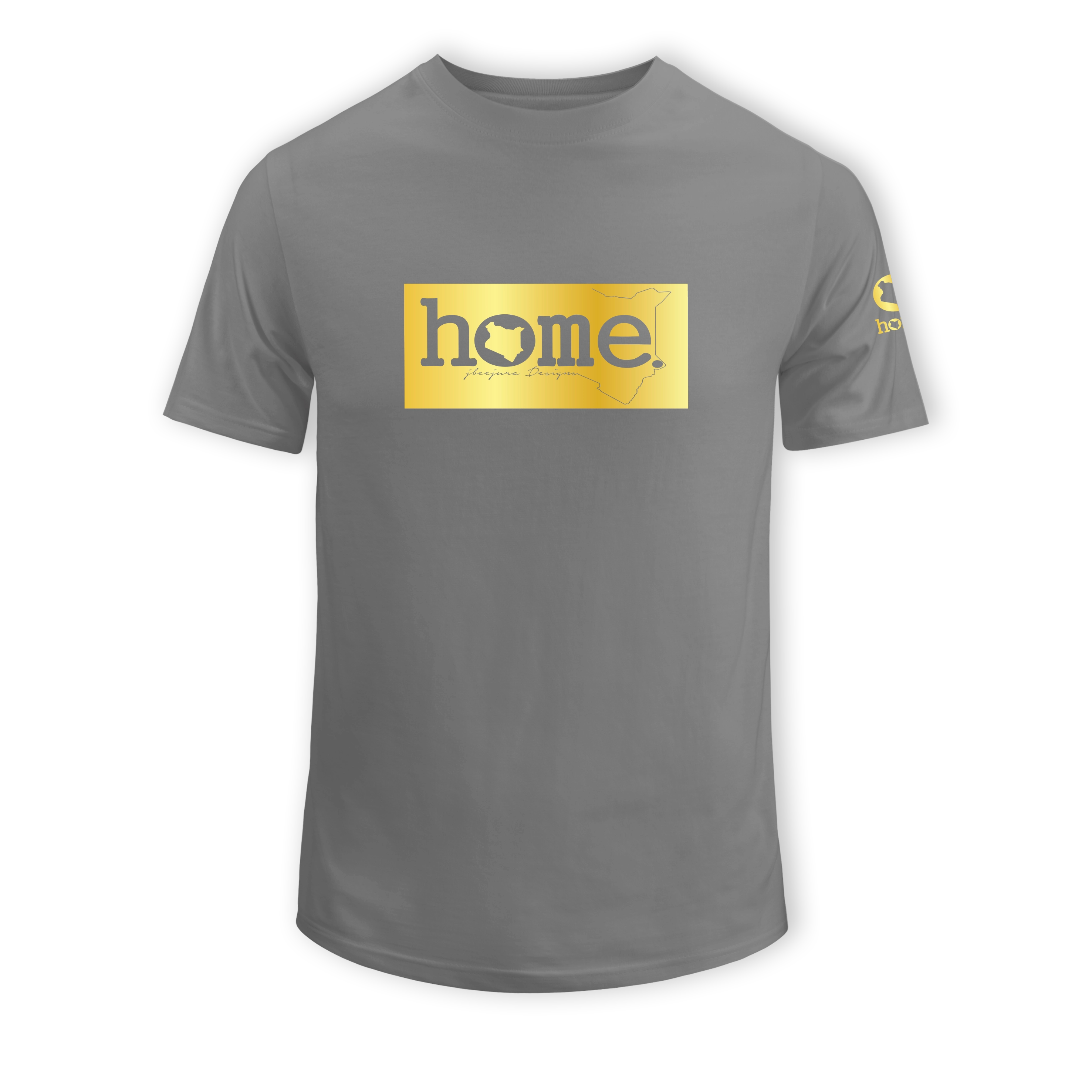 home_254 SHORT-SLEEVED SAGE T-SHIRT WITH A GOLD CLASSIC PRINT – COTTON PLUS FABRIC
