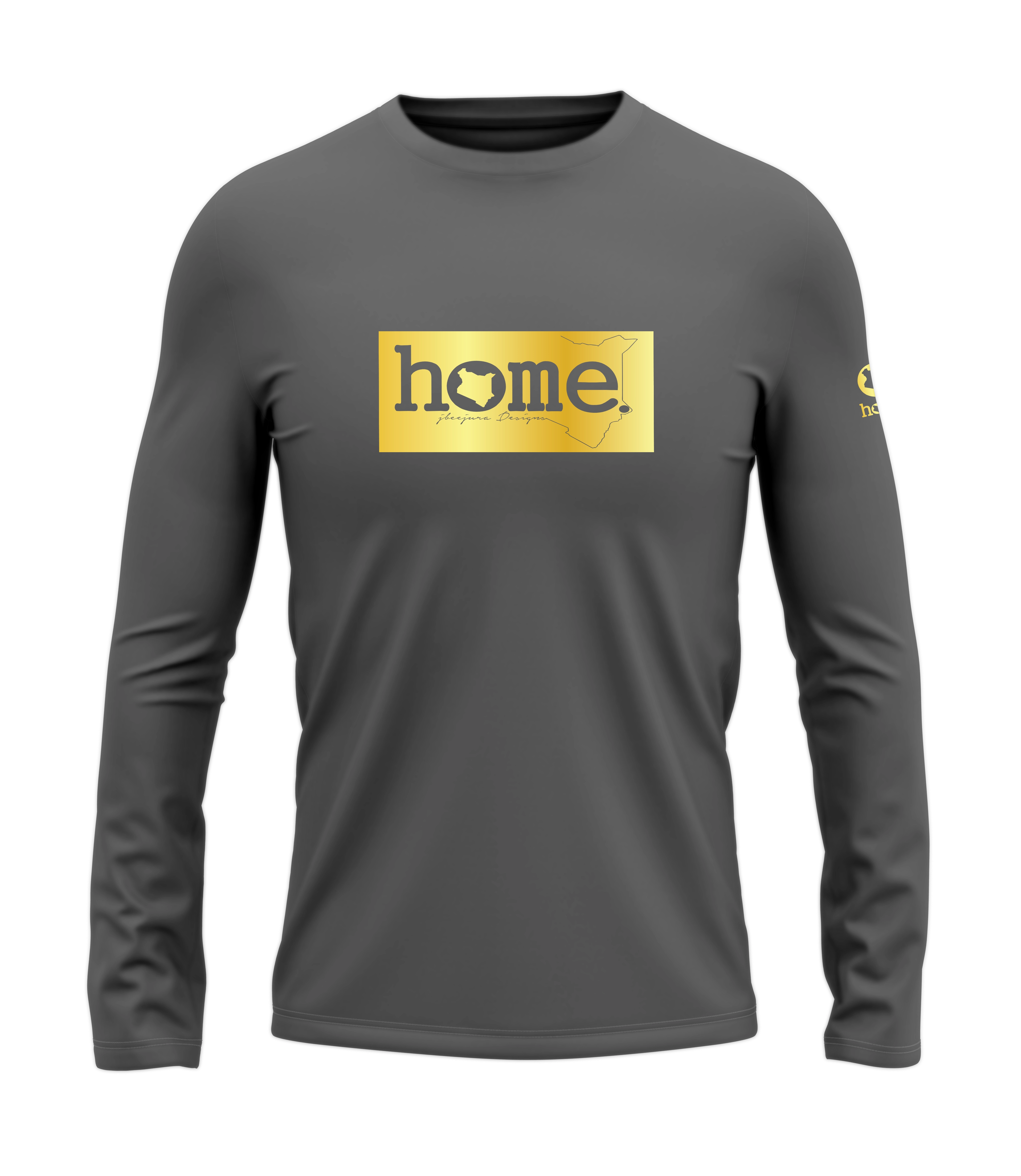 home_254 LONG-SLEEVED SAGE T-SHIRT WITH A GOLD CLASSIC PRINT – COTTON PLUS FABRIC