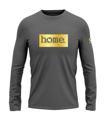 home_254 LONG-SLEEVED SAGE T-SHIRT WITH A GOLD CLASSIC PRINT – COTTON PLUS FABRIC