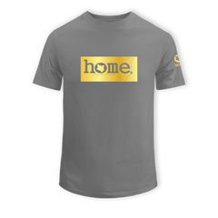 home_254 SHORT-SLEEVED SAGE T-SHIRT WITH A GOLD CLASSIC PRINT – COTTON PLUS FABRIC