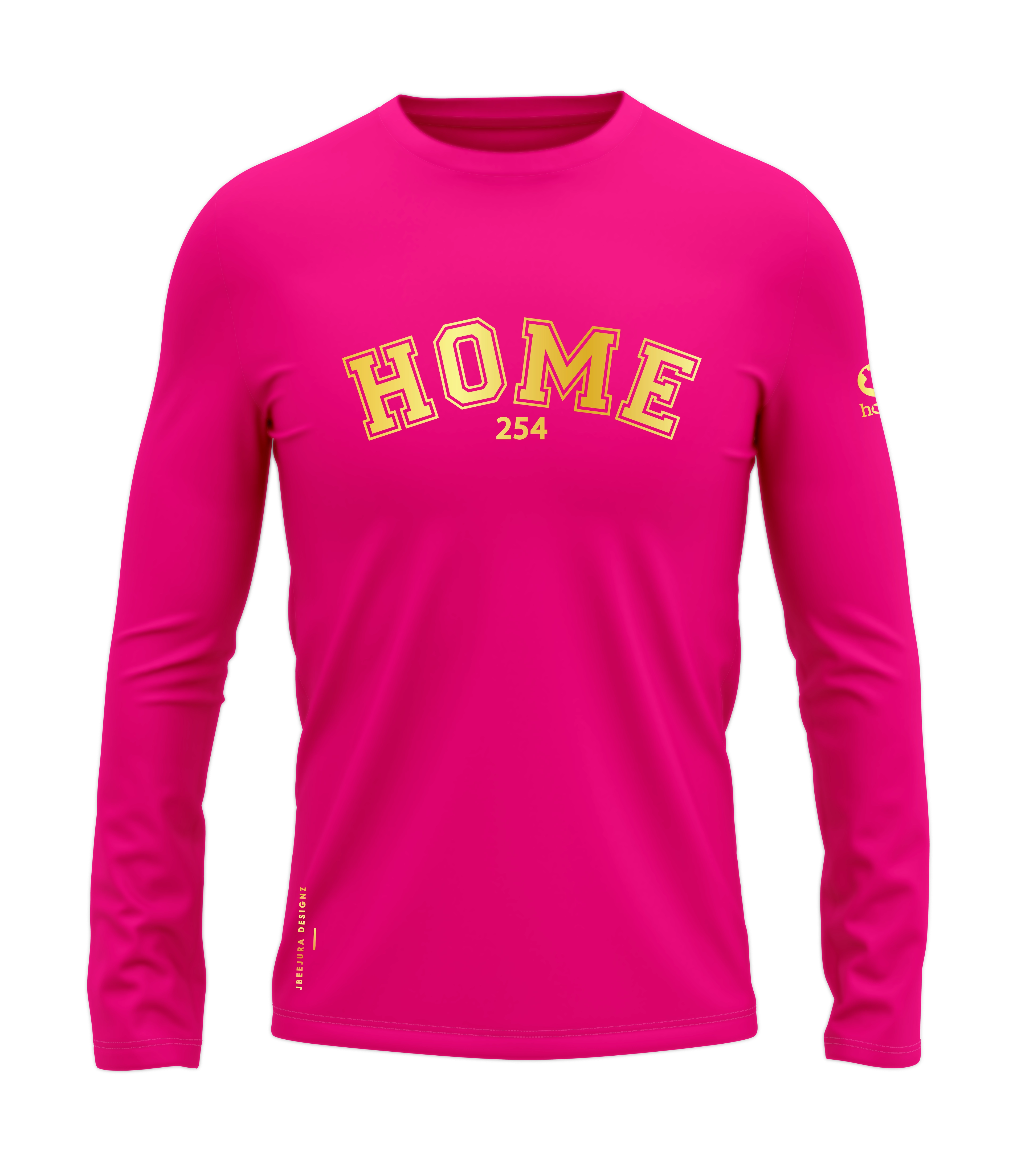 Long Sleeve College Tee - Hot Pink