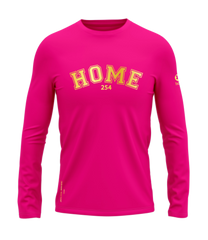 Long Sleeve College Tee - Hot Pink