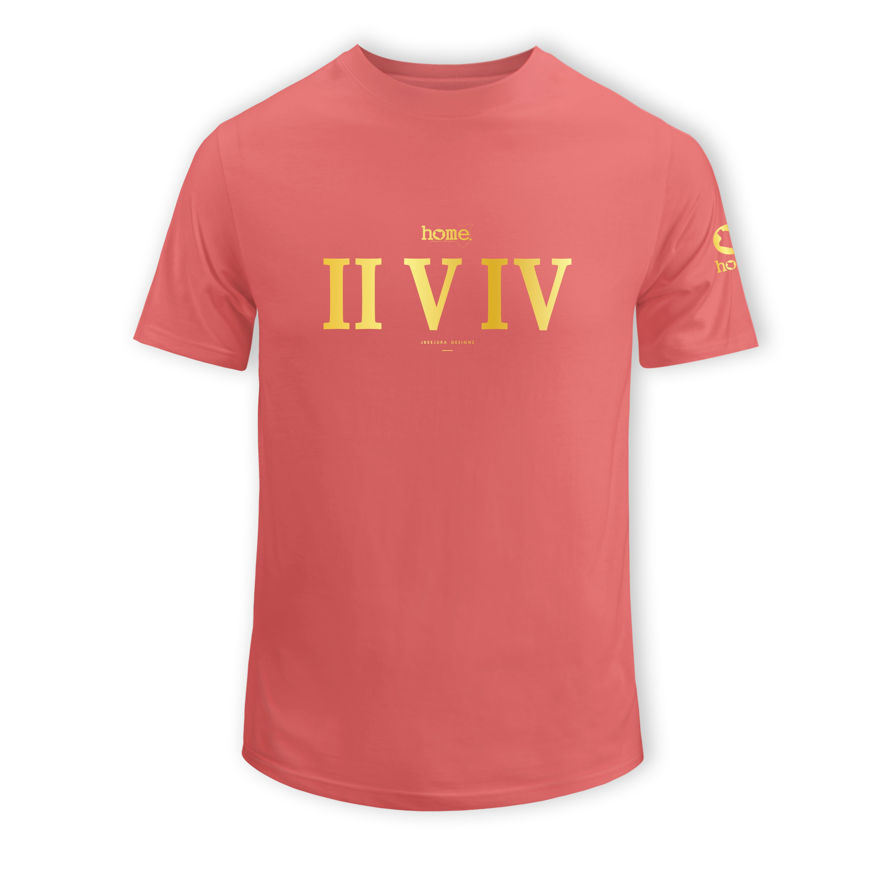 home_254 SHORT-SLEEVED MULBERRY T-SHIRT WITH A GOLD ROMAN NUMERALS PRINT – COTTON PLUS FABRIC
