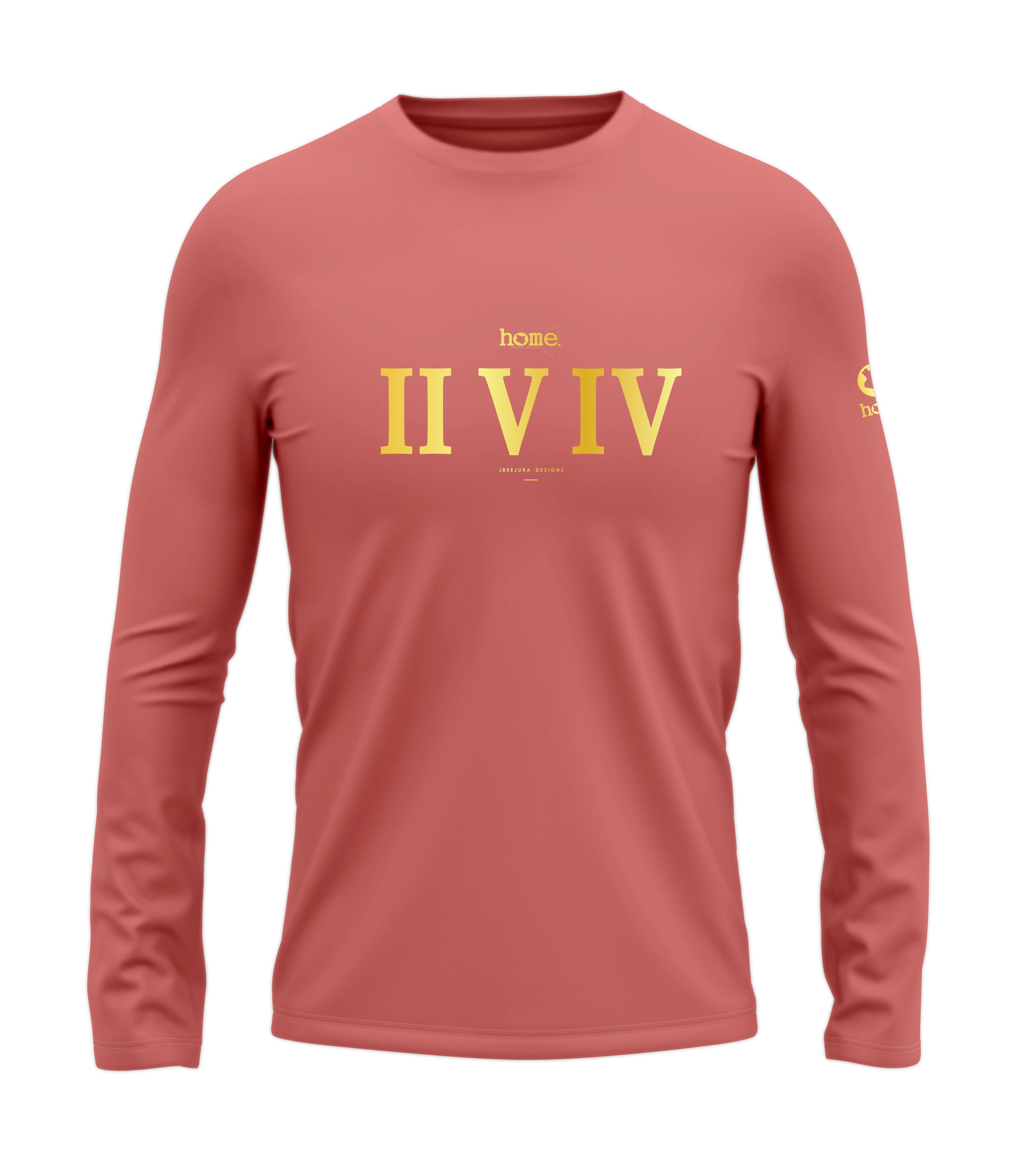 home_254 LONG-SLEEVED MULBERRY T-SHIRT WITH A GOLD ROMAN PRINT – COTTON PLUS FABRIC