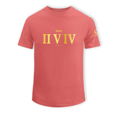 home_254 SHORT-SLEEVED MULBERRY T-SHIRT WITH A GOLD ROMAN NUMERALS PRINT – COTTON PLUS FABRIC