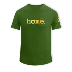 home_254 KIDS SHORT-SLEEVED JUNGLE GREEN T-SHIRT WITH A GOLD CLASSIC WORDS PRINT – COTTON PLUS FABRIC