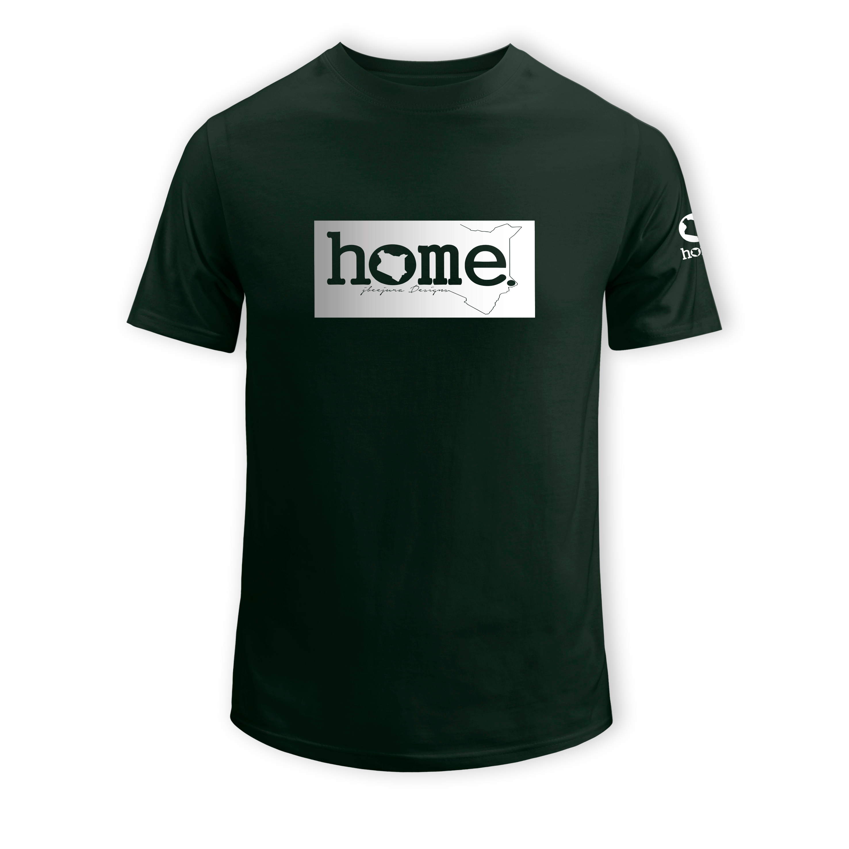 home_254 SHORT-SLEEVED FOREST GREEN T-SHIRT WITH A SILVER CLASSIC PRINT – COTTON PLUS FABRIC