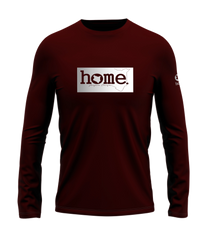 home_254 LONG-SLEEVED MAROON T-SHIRT WITH A SILVER CLASSIC PRINT – COTTON PLUS FABRIC