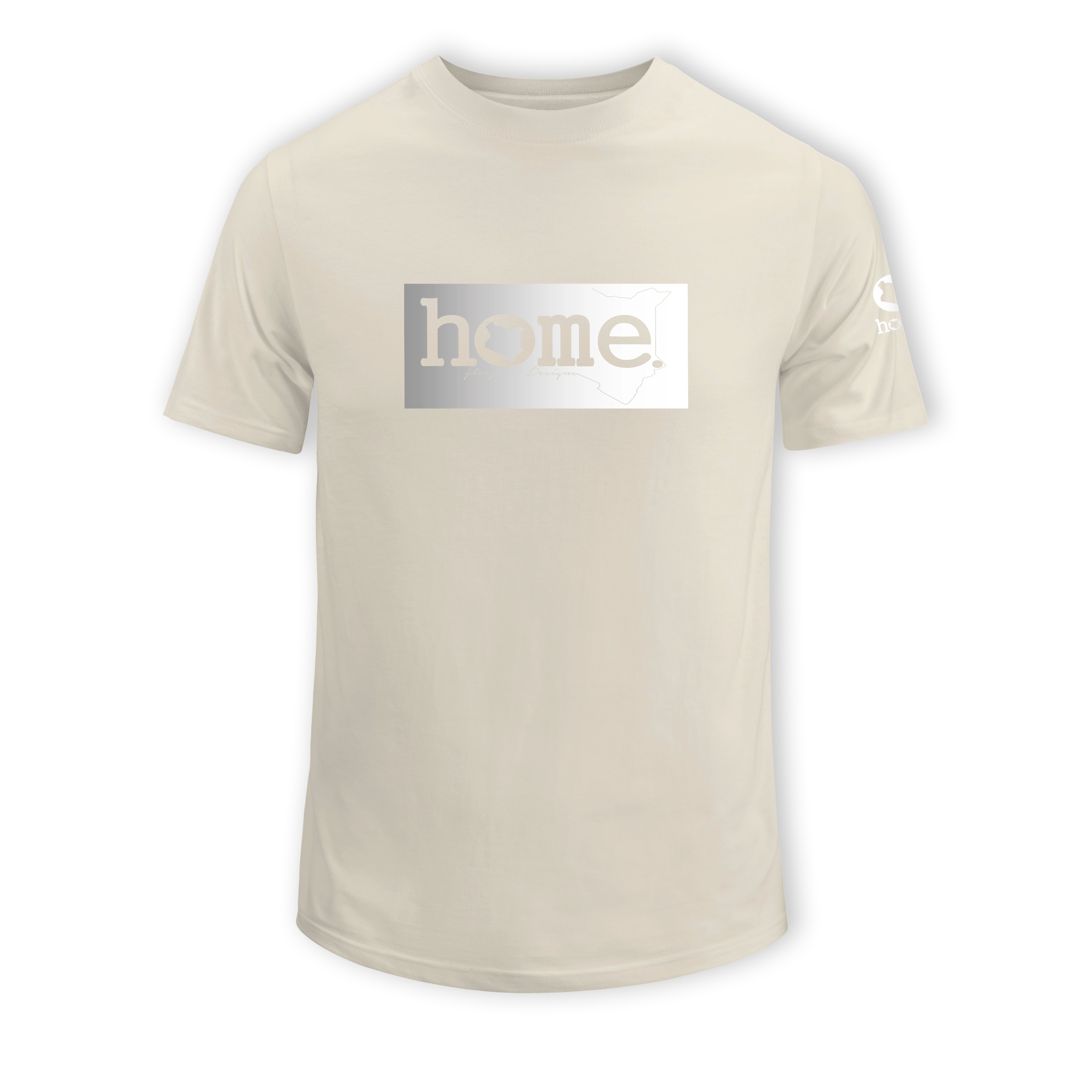 home_254 KIDS SHORT-SLEEVED NUDE T-SHIRT WITH A SILVER  CLASSIC PRINT – COTTON PLUS FABRIC