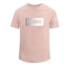 home_254 KIDS SHORT-SLEEVED PEACH T-SHIRT WITH A SILVER CLASSIC PRINT – COTTON PLUS FABRIC