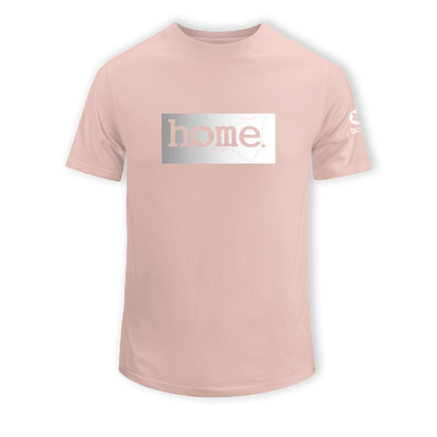 home_254 SHORT-SLEEVED PEACH T-SHIRT WITH A SILVER CLASSIC PRINT – COTTON PLUS FABRIC