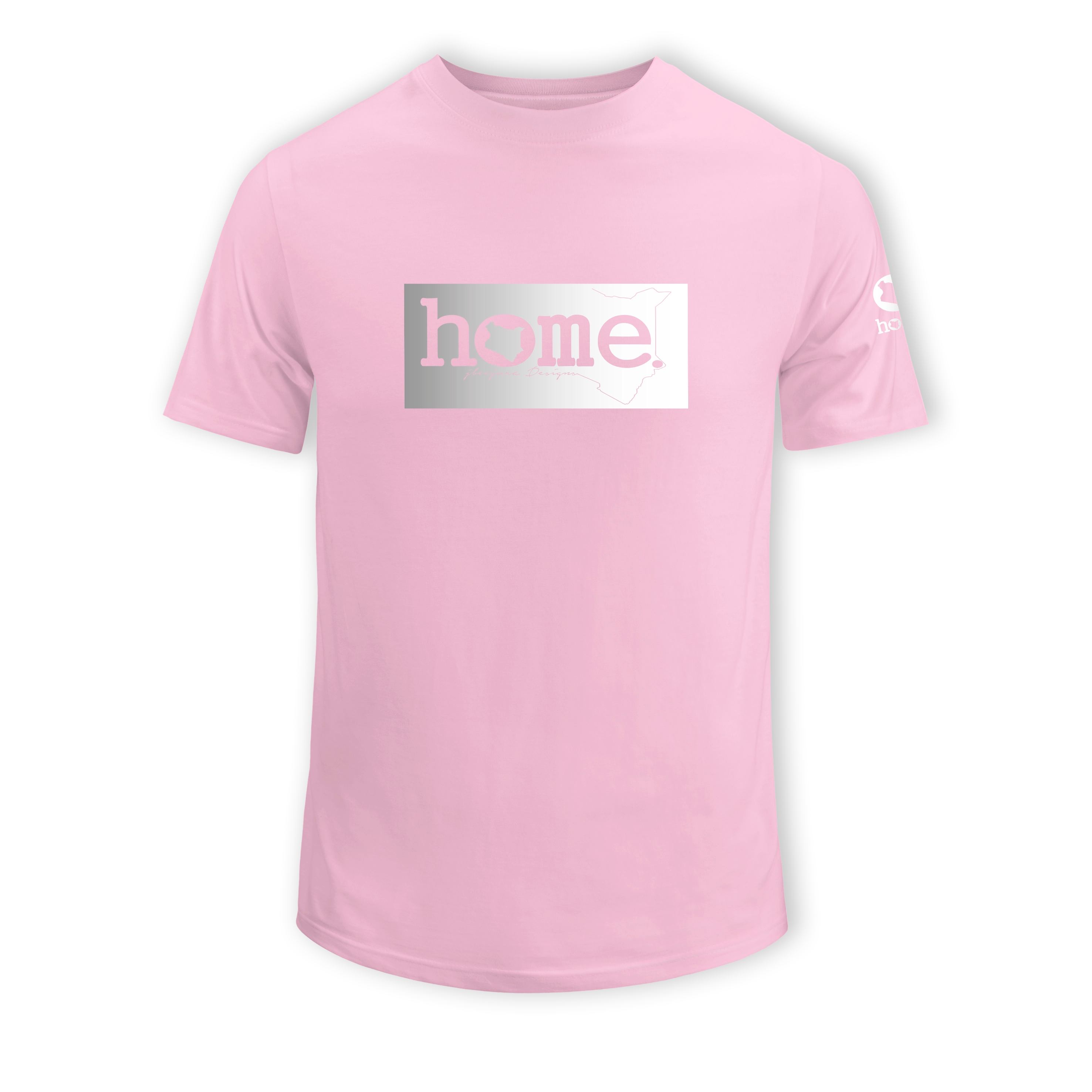 home_254 SHORT-SLEEVED PINK T-SHIRT WITH A SILVER  CLASSIC PRINT – COTTON PLUS FABRIC