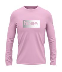 home_254 LONG-SLEEVED PINK T-SHIRT WITH A SILVER CLASSIC PRINT – COTTON PLUS FABRIC