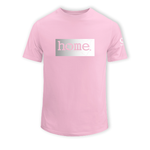 home_254 KIDS SHORT-SLEEVED PINK T-SHIRT WITH A SILVER CLASSIC PRINT – COTTON PLUS FABRIC