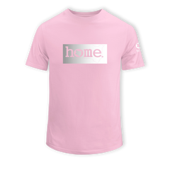 home_254 KIDS SHORT-SLEEVED PINK T-SHIRT WITH A SILVER CLASSIC PRINT – COTTON PLUS FABRIC