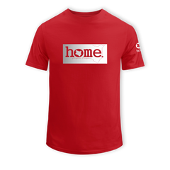 home_254 KIDS SHORT-SLEEVED RED T-SHIRT WITH A SILVER CLASSIC PRINT – COTTON PLUS FABRIC