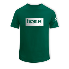 home_254 KIDS SHORT-SLEEVED RICH GREEN T-SHIRT WITH A SILVER CLASSIC PRINT – COTTON PLUS FABRIC