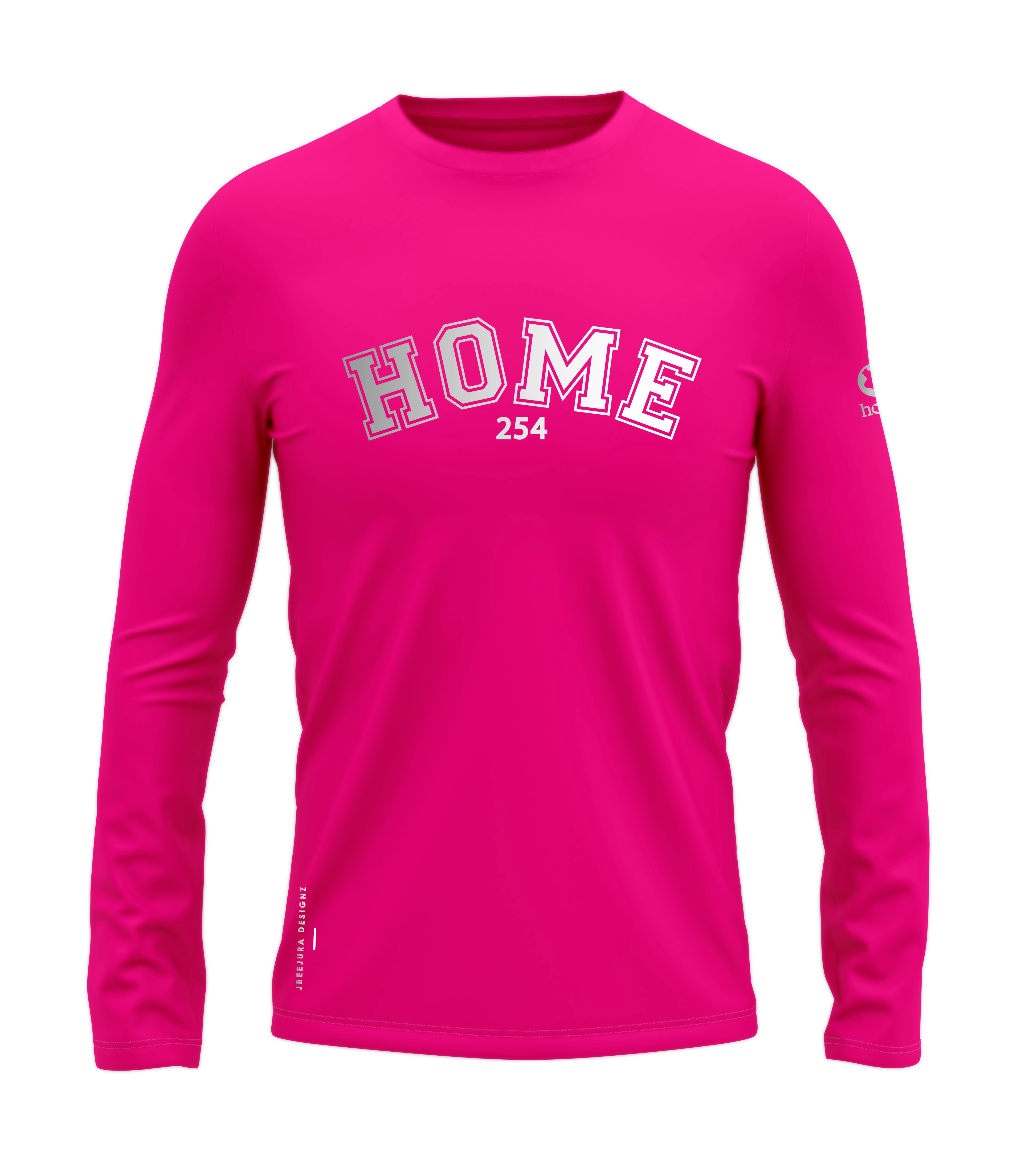 Long Sleeve College Tee - Hot Pink