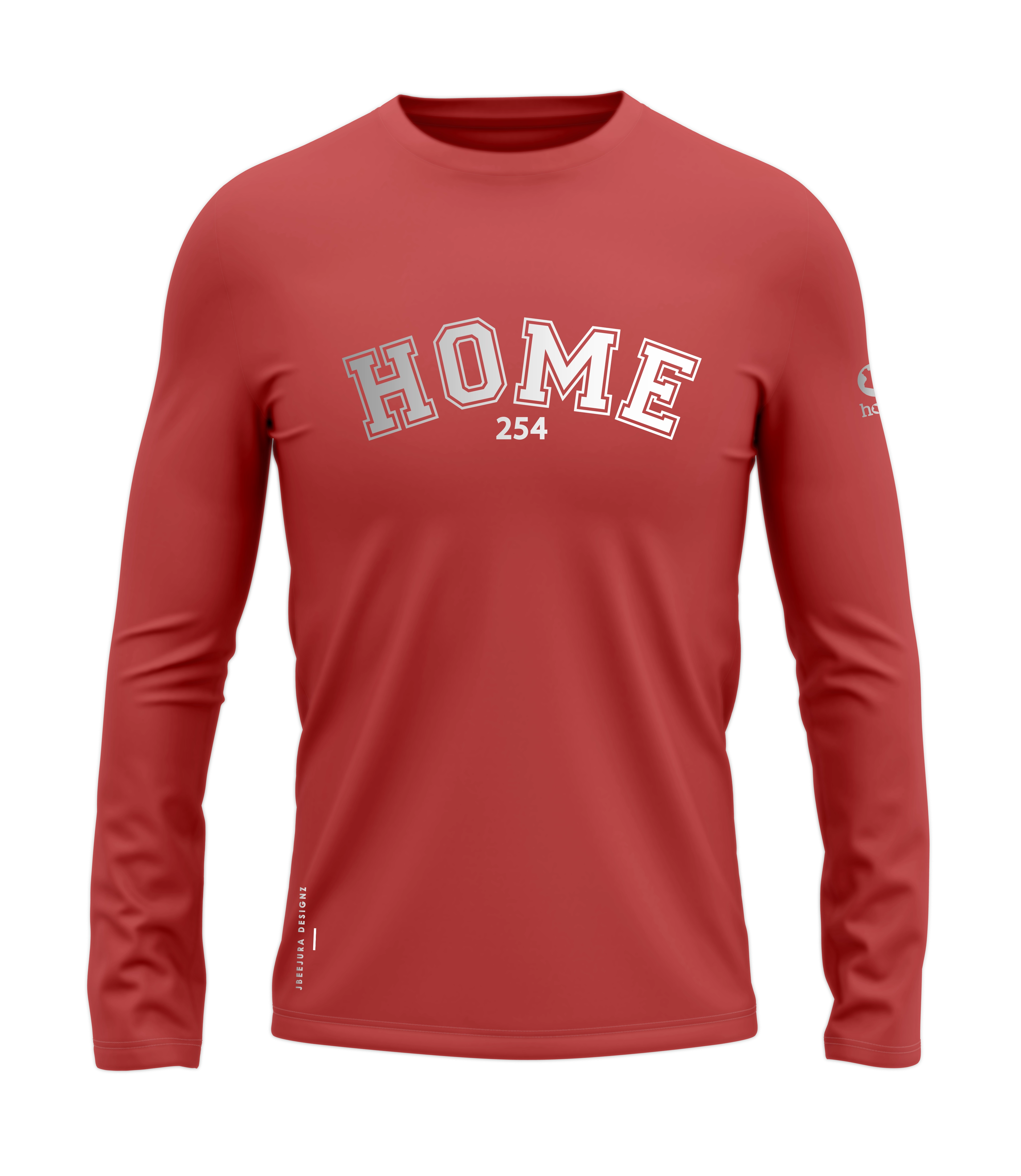 home_254 LONG-SLEEVED MULBERRY T-SHIRT WITH A SILVER COLLEGE PRINT – COTTON PLUS FABRIC