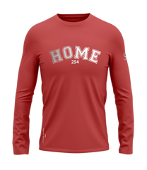home_254 LONG-SLEEVED MULBERRY T-SHIRT WITH A SILVER COLLEGE PRINT – COTTON PLUS FABRIC