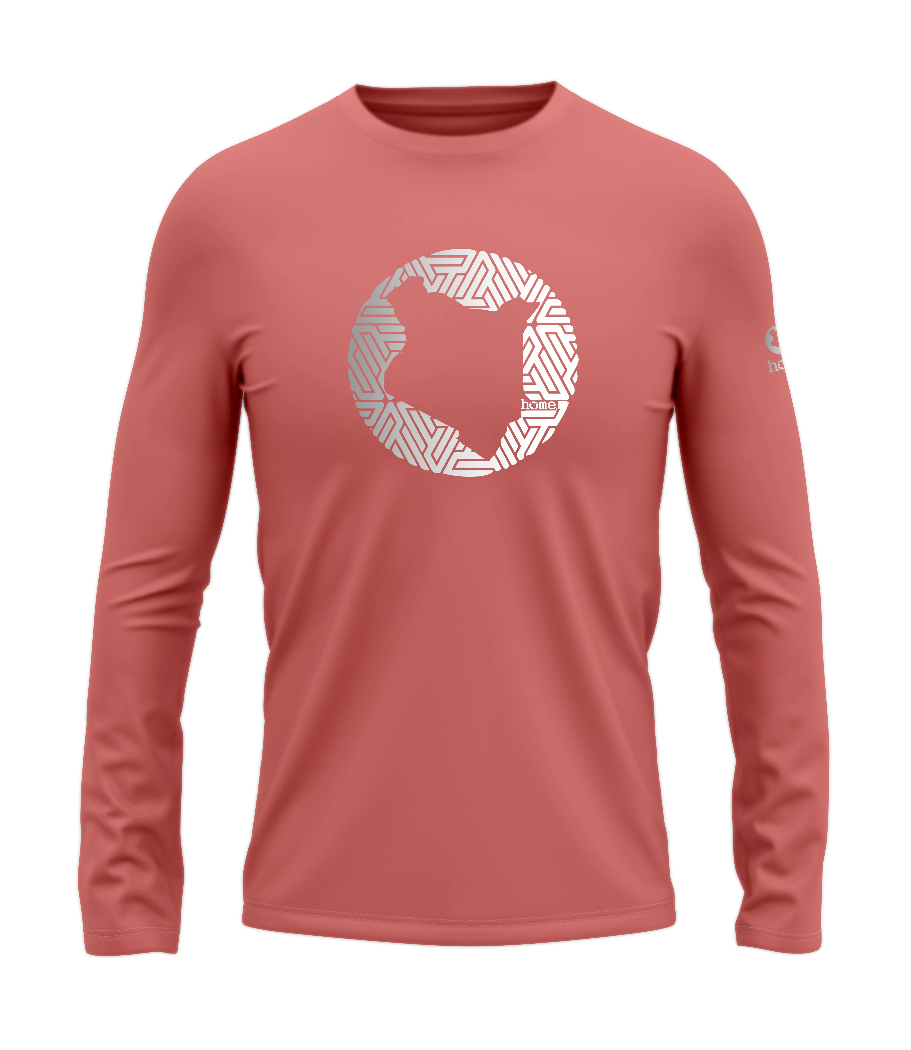 home_254 LONG-SLEEVED MULBERRY T-SHIRT WITH A SILVER MAP PRINT – COTTON PLUS FABRIC