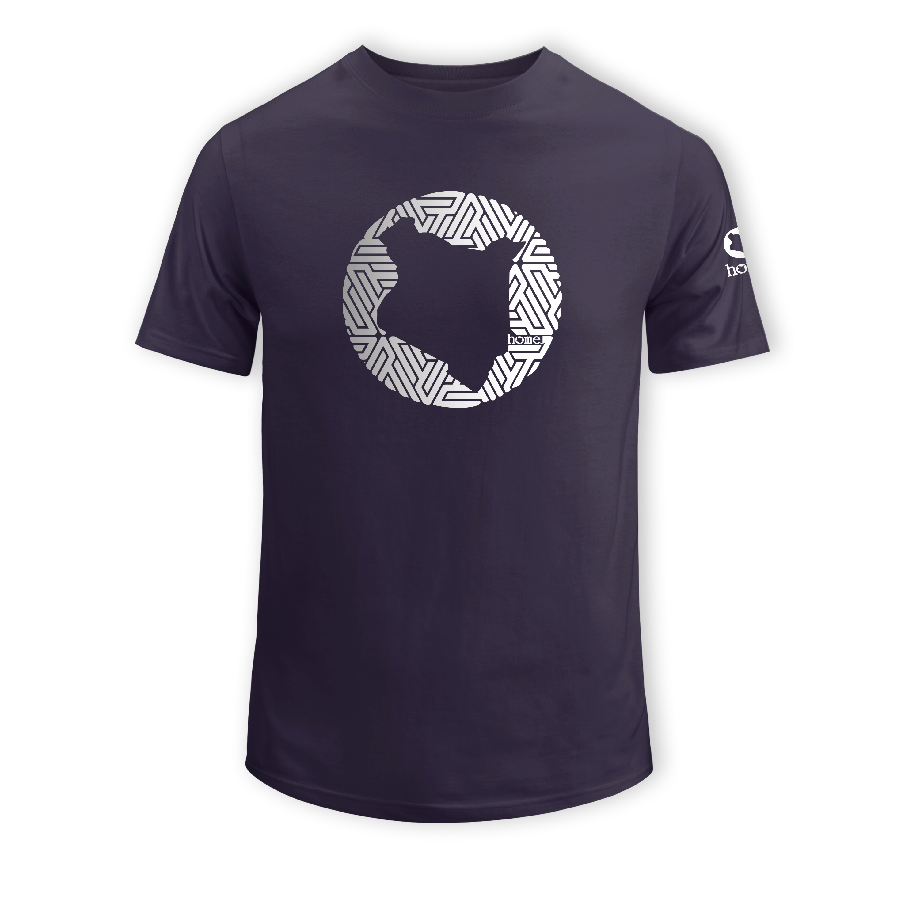 home_254 KIDS SHORT-SLEEVED RICH PURPLE T-SHIRT WITH A SILVER MAP PRINT – COTTON PLUS FABRIC