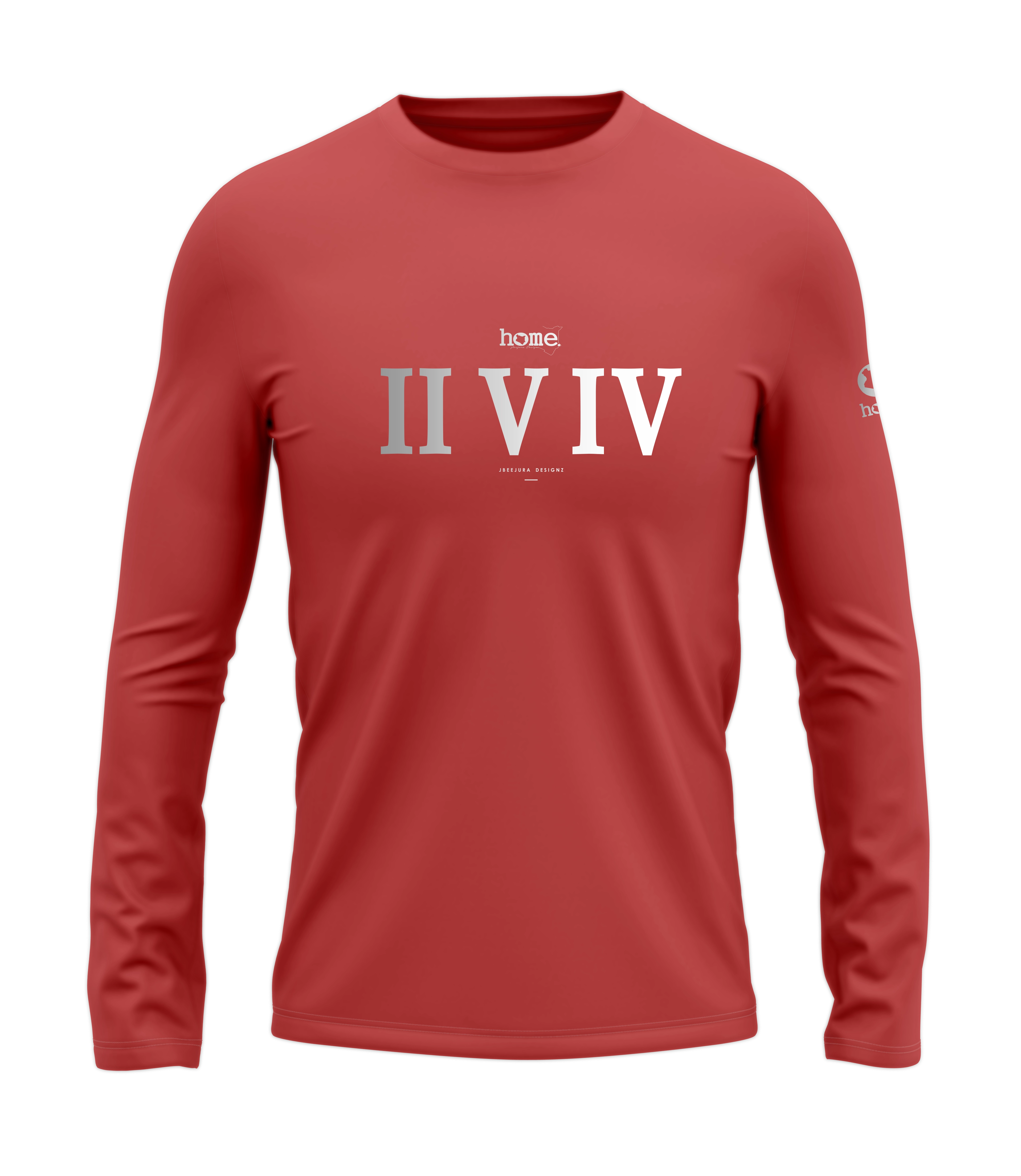 home_254 LONG-SLEEVED MULBERRY T-SHIRT WITH A SILVER ROMAN NUMERALS PRINT – COTTON PLUS FABRIC