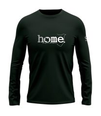 home_254 LONG-SLEEVED FOREST GREEN T-SHIRT WITH A SILVER CLASSIC WORDS PRINT – COTTON PLUS FABRIC