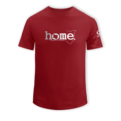 home_254 KIDS SHORT-SLEEVED MAROON RED T-SHIRT WITH A SILVER MAP PRINT – COTTON PLUS FABRIC