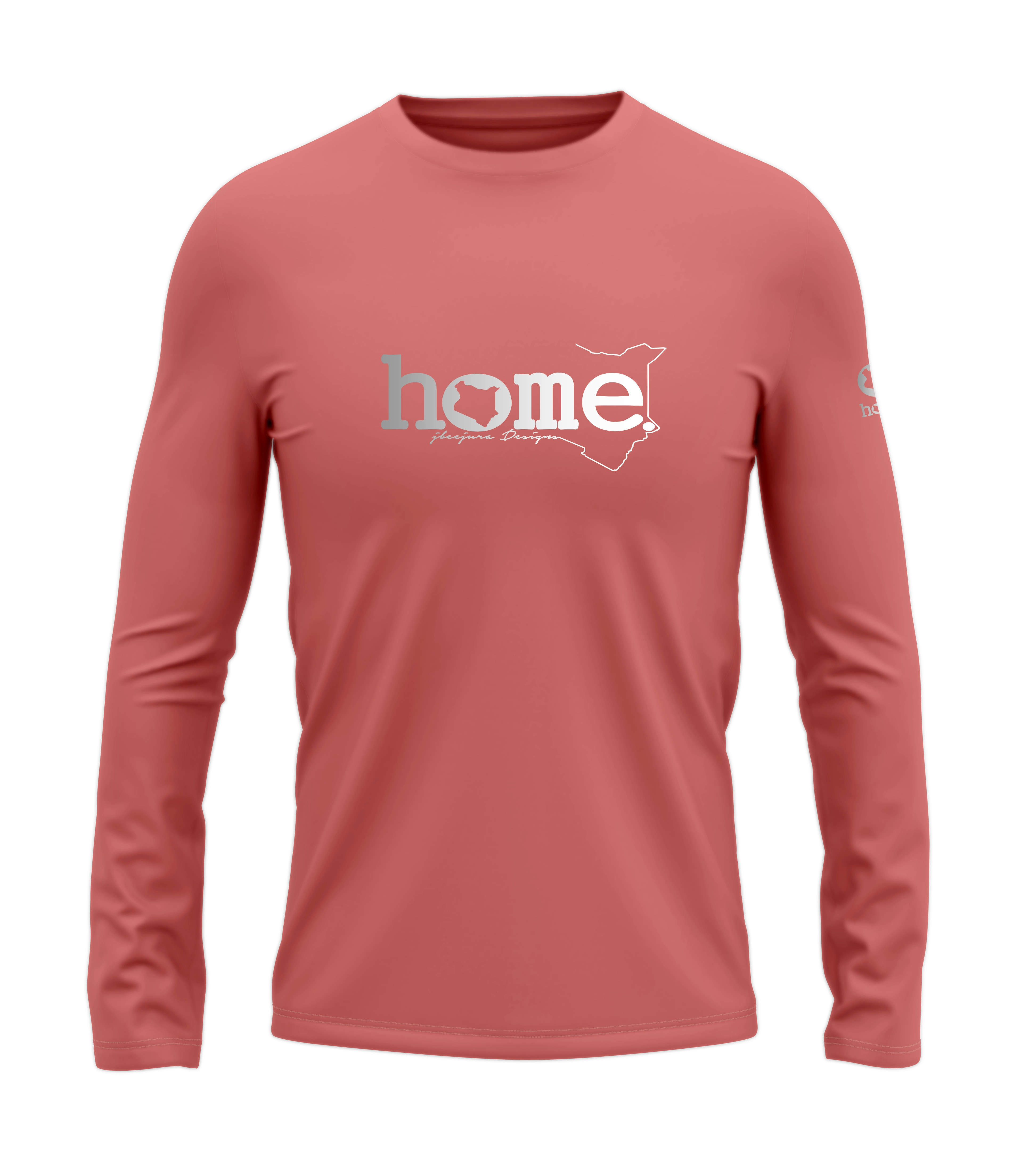 home_254 LONG-SLEEVED MULBERRY T-SHIRT WITH A SILVER WORDS PRINT – COTTON PLUS FABRIC