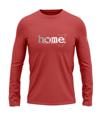 home_254 LONG-SLEEVED MULBERRY T-SHIRT WITH A SILVER CLASSIC WORDS PRINT – COTTON PLUS FABRIC