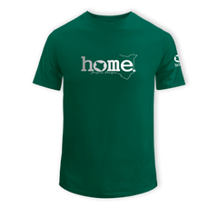home_254 KIDS SHORT-SLEEVED RICH GREEN T-SHIRT WITH A SILVER CLASSIC WORDS PRINT – COTTON PLUS FABRIC