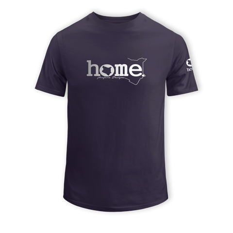 home_254 KIDS SHORT-SLEEVED RICH PURPLE T-SHIRT WITH A SILVER CLASSIC WORDS PRINT – COTTON PLUS FABRIC