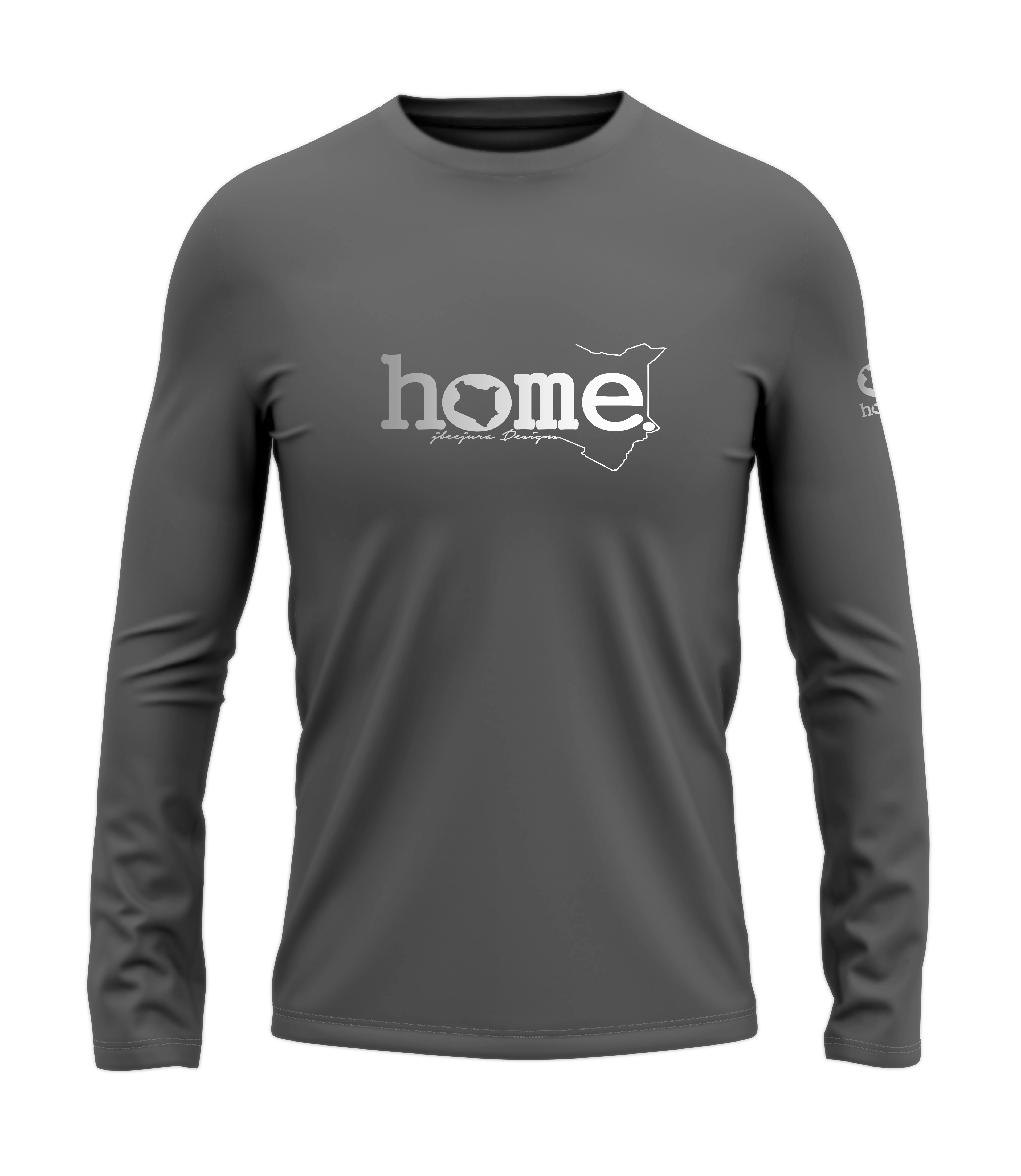 home_254 LONG-SLEEVED SAGE T-SHIRT WITH A SILVER CLASSIC WORDS PRINT – COTTON PLUS FABRIC