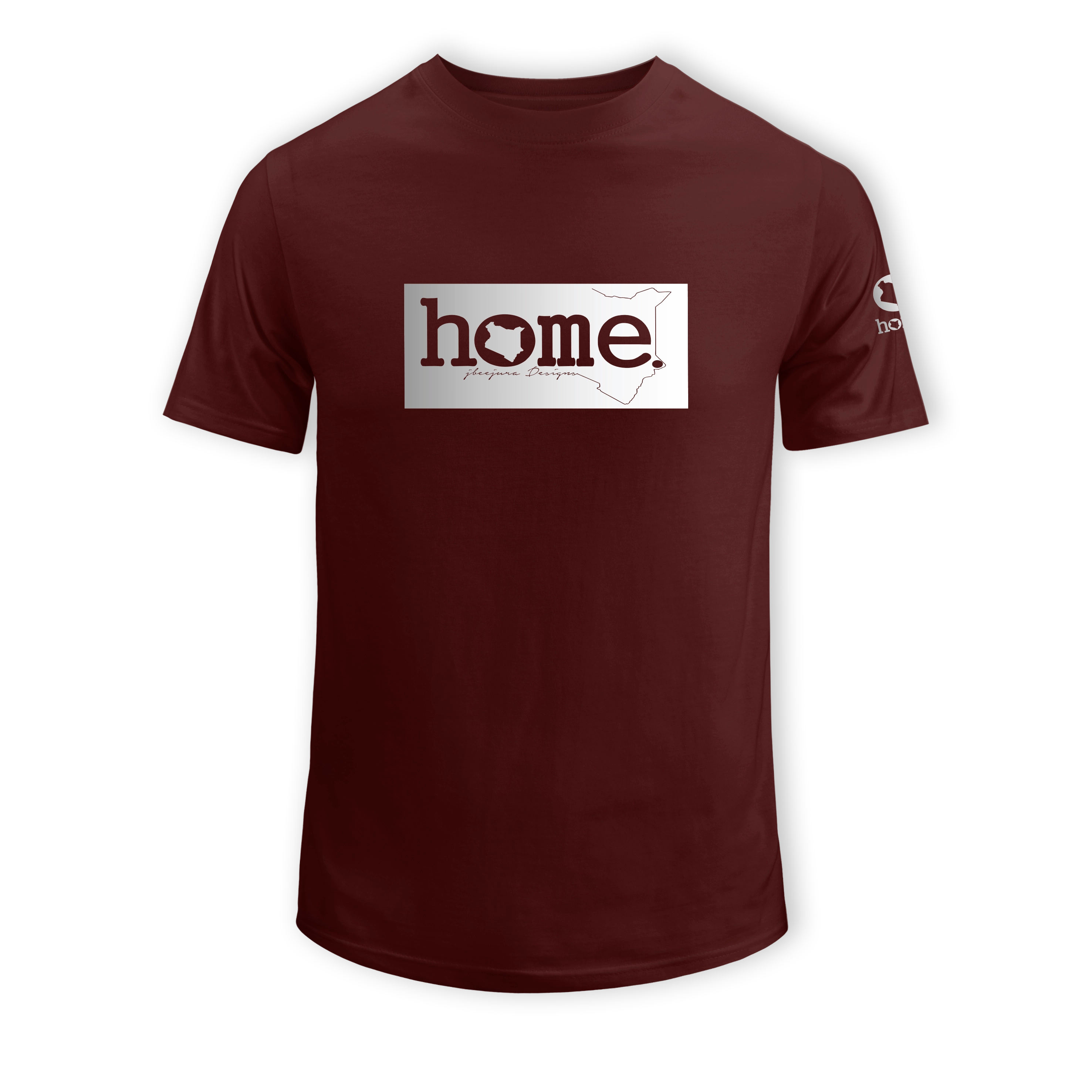 home_254 KIDS SHORT-SLEEVED MAROON T-SHIRT WITH A SILVER CLASSIC PRINT – COTTON PLUS FABRIC