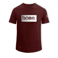 home_254 KIDS SHORT-SLEEVED MAROON T-SHIRT WITH A SILVER CLASSIC PRINT – COTTON PLUS FABRIC