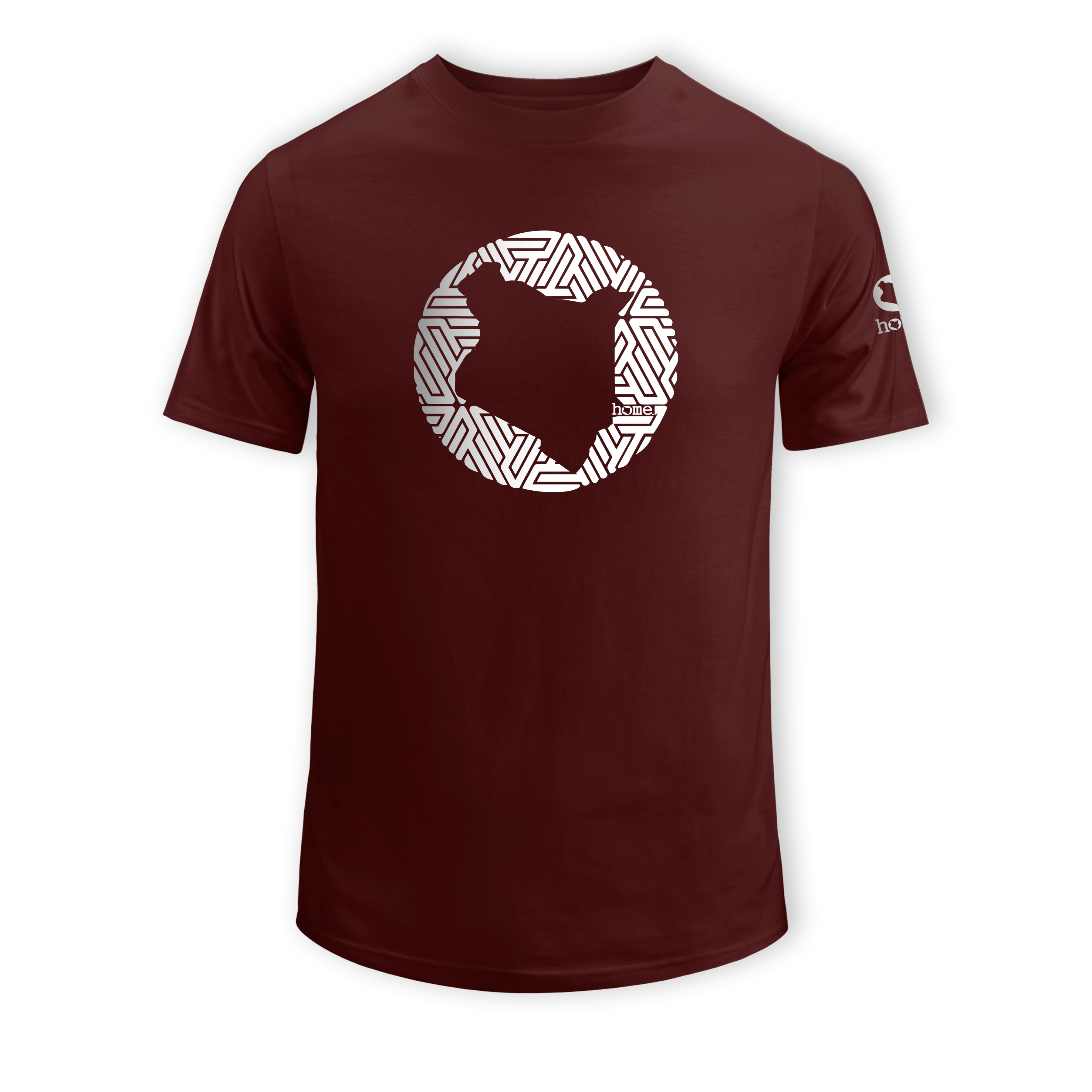home_254 KIDS SHORT-SLEEVED MAROON T-SHIRT WITH A SILVER  MAP PRINT – COTTON PLUS FABRIC